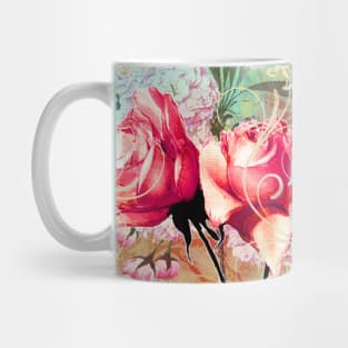 Roses and Floral with Floral Corners Mug